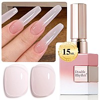 Double Rhythm Translucent Gel Polish Sheer Neutral Natural Light Milky Same Color Same Bottle 15Ml Jelly Nail Polish Nail Art Di