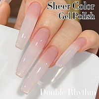 Double Rhythm Translucent Gel Polish Sheer Neutral Natural Light Milky Same Color Same Bottle 15Ml Jelly Nail Polish Nail Art Di