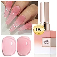 Double Rhythm Translucent Gel Polish Sheer Neutral Natural Light Milky Same Color Same Bottle 15Ml Jelly Nail Polish Nail Art Di