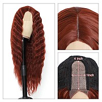 Instastyle 30Inch Curly Wig Long Synthetic Wigs For Black Women Ginger Red Deep Wave Synthetic Curly Wig Lace Front With 4 Simu