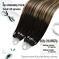 Moresoo Microlink Hair Extensions Human Hair Natural Black To Dark Brown With Ash Blonde Micro Loop Human Hair Extensions Blonde