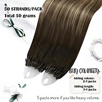 Moresoo Micro Loop Hair Extensions Human Hair Balayage Brown Micro Link Hair Extensions Human Hair Ombre Brown To Golden Blonde