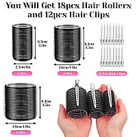 Rollers Hair Curlers 30Pcs Set With 18Pcs Hair Roller 3 Sizes 6 Large Rollers 6 Medium Rollers 6 Small Rollers And 12 Clips