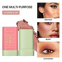 Fyeboo Multiuse Makeup Blush Stick Cream Blush Stick Tinted Solid Moisturizer Stick For Cheek Eyes Lips Waterproof Natur