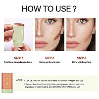 Fyeboo Multiuse Makeup Blush Stick Cream Blush Stick Tinted Solid Moisturizer Stick For Cheek Eyes Lips Waterproof Natur