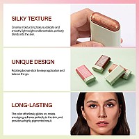 Fyeboo Multiuse Makeup Blush Stick Cream Blush Stick Tinted Solid Moisturizer Stick For Cheek Eyes Lips Waterproof Natur