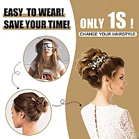 Hmd Tousled Updo Messy Bun Hairpiece Hair Extension Ponytail With Elastic Rubber Band Updo Ponytail Hairpiece Synthetic Hair Ext