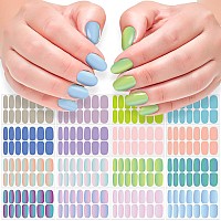 Danneasy 16 Sheets Gradient Color Nail Polish Stickers Full Nail Wraps For Women Stick On Fingernail Nails Self Adhesive Nail Po