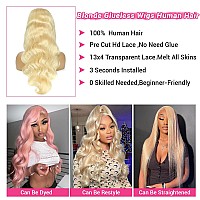 32Inch Wear And Go Glueless Wigs Human Hair Pre Plucked Pre Cut For Beginners 613 Blonde Lace Front Wigs Human Hair 13X4 Hd Tran