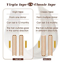 Full Shine Virgin Tape In Hair Extensions Human Hair Brown Fading To Blonde Color 4780 24In Tape In Hair Extensions Real Human