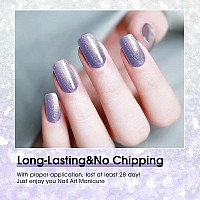 Venalisa Glitter Purple Gel Nail Polish 1Pcs Colorful Purple Color Gel Polish Nail Polish Gel High Gloss Soak Off Gel Nail Fren