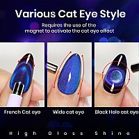 Mizhse 9D Smooth Cat Eye Gel Nail Polish Galaxy Magnetic Gel Polish Galaxy Holographic Gel Polish Soak Off Gel Nail Polish For