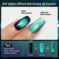 Mizhse 9D Smooth Cat Eye Gel Nail Polish Galaxy Magnetic Gel Polish Galaxy Holographic Gel Polish Soak Off Gel Nail Polish For