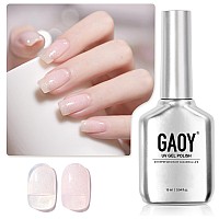 Gaoy Jelly Nude Gel Nail Polish 16Ml Sheer Pink Glitter Gel Polish Shimmering Translucent Uv Light Cure For Nail Art Diy 2165