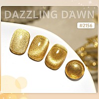 Gaoy Gold Glassy Cat Eye Gel Nail Polish 16Ml Glitter Holographic Nail Polish With Magnet Reflective Translucent Uv Gel 2156