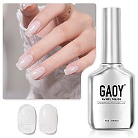 Gaoy Jelly Nude Gel Nail Polish 16Ml Sheer White Glitter Gel Polish Shimmering Translucent Uv Light Cure For Nail Art Diy 216