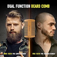 Bfwood Beard Brush Beard Comb Mustache Scissors Grooming Kit For Men Natural Boar Bristles Brush Dual Action Wood Comb Be