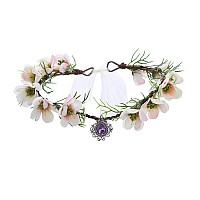 Vivivalue Fairy Elf Crowns For Women Girls Floral Headband Even Headpiece Woodland Forest Flower Circlet Wedding Bridal Hallowee