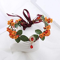 Vivivalue Fairy Flower Crown Woodland Headband Elf Floral Headpiece Hair Wreath Elven Circlet For Women Girls Halloween Renaissa