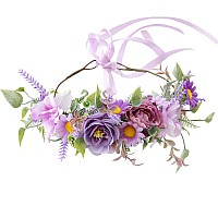 Vivivalue Fairy Floral Crown Woodland Headband Flower Headpiece Hair Wreath Forest Elven Circlet For Women Girls Halloween Renai