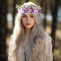 Vivivalue Fairy Floral Crown Woodland Headband Flower Headpiece Hair Wreath Forest Elven Circlet For Women Girls Halloween Renai