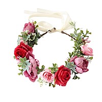 Vivivalue Fairy Flower Crown Floral Headband Even Headpiece Woodland Forest Elf Circlet For Women Girls Wedding Bridal Halloween