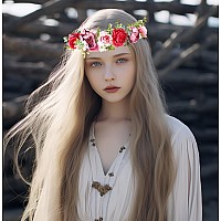 Vivivalue Fairy Flower Crown Floral Headband Even Headpiece Woodland Forest Elf Circlet For Women Girls Wedding Bridal Halloween