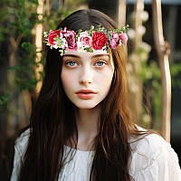 Vivivalue Fairy Flower Crown Floral Headband Even Headpiece Woodland Forest Elf Circlet For Women Girls Wedding Bridal Halloween