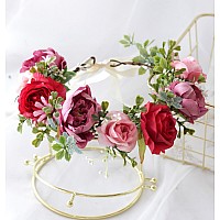 Vivivalue Fairy Flower Crown Floral Headband Even Headpiece Woodland Forest Elf Circlet For Women Girls Wedding Bridal Halloween