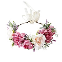 Vivivalue Fairy Floral Crown Even Headband Flower Headpiece Woodland Forest Elf Circlet For Women Girls Halloween Renaissance We