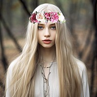 Vivivalue Fairy Floral Crown Even Headband Flower Headpiece Woodland Forest Elf Circlet For Women Girls Halloween Renaissance We