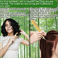 Bamboo Hair Brush Comb Set For Women Wooden Paddle Detangling Brush For Thick Thin Curly Straight Wavy Fine Hair Wide Tooth