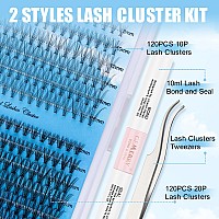 Diy Lash Extension Kit Gemerry Lash Clusters Kit With Lash Clusters 10P20P 816Mm C Curl Mix 10Ml Bond And Seal Lash Glue And L