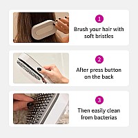 Rhos Self Cleaning Hair Brushnew 3D Air Cushion Brush For Detanglingeasy Clean Hair Brush For Womenmenpaddle Hair Brush With