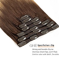 Caliee Clip In Hair Extensions Real Human Hair Thick Soft Natural Straight Real Hair Extensions Ombre Clip Ins For Women Darker