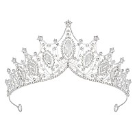 Sweetv Vintage Tiaras And Crowns For Women Queen Crown Costume Headpiece For Halloween Quinceanera Pageant Prom Metal