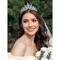 Sweetv Vintage Tiaras And Crowns For Women Queen Crown Costume Headpiece For Halloween Quinceanera Pageant Prom Metal