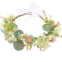 Vivivalue Fairy Floral Crown Woodland Headband Elf Flower Headpiece Hair Wreath Forest Elven Circlet For Women Girls Halloween R