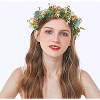 Vivivalue Fairy Floral Crown Woodland Headband Elf Flower Headpiece Hair Wreath Forest Elven Circlet For Women Girls Halloween R