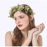 Vivivalue Fairy Floral Crown Woodland Headband Elf Flower Headpiece Hair Wreath Forest Elven Circlet For Women Girls Halloween R