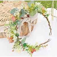 Vivivalue Fairy Floral Crown Woodland Headband Elf Flower Headpiece Hair Wreath Forest Elven Circlet For Women Girls Halloween R