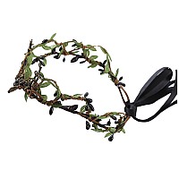 Vivivalue Black Antler Crown Woodland Elf Headband Fairy Forest Headpiece For Women Girls Halloween Cosplay Photo Shoot Mardi Gr