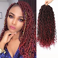 Goddess Locs Crochet Hair Copper Red 18 Inch 7 Packs Faux Locs Crochet Hair Soft Crochet Locs Boho Locs Crochet Hair Synthetic H