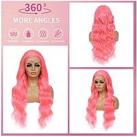 Eagera Pink Wig Human Hair 13X4 Pink Lace Front Wig Human Hair Hd Lace Pink Body Wave Lace Front Wig Human Hair With Baby Hair C