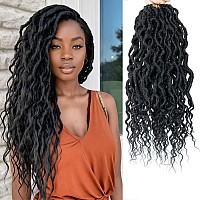 Faux Locs Crochet Hair For Women Soft Locs 18 Inch Goddess Crochet Hair Curly Ends Dreadlocks Boho Style Synthetic Braiding Hair