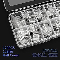 Aoraem Fake Toenails 120Pcs Half Cover Toe Nail Tips False Clear Toenails For Acrylic Nails Extension Short Square Press On Toe