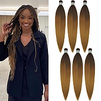 Leticia Ombre Brown Blonde Pre Stretched Braiding Hair Box Braiding Hair Kanekalon Human Braiding Hair 26 Inch