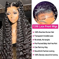 Askwish 30 Inch Lace Front Wig Human Hair 13X6 Lace Front Wigs Human Hair Pre Plucked 180 Density Deep Wave Lace Front Wigs Hum