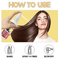 Coconut And Rosemary Hair Thermal Protector Spray With Nourishing Oil Heat Protectant Organic Formula For Heat Protection And