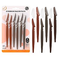 D 6 Pcs Eyebrow Razordermaplane Razorface Razors For Womendermaplaning Tool For Face3 Colors Facial Hair Shavers With Precis